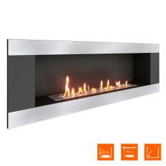 Биокамин встраиваемый SteelHeat LONG-H 900 Small